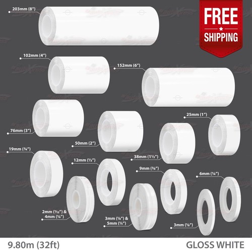 Gloss white roll pin stripe - gloss,
