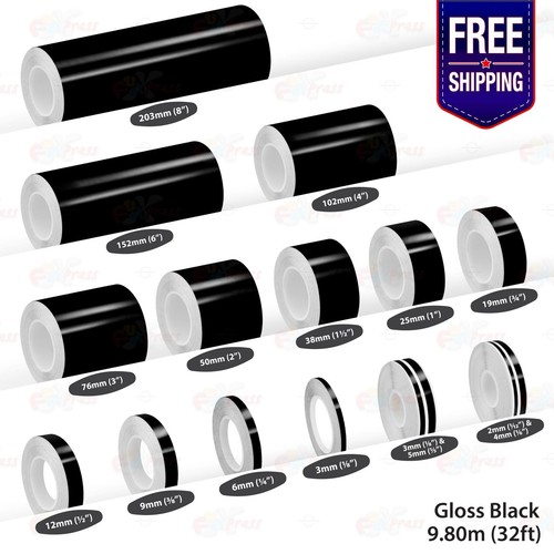 Gloss black pin stripe - black,