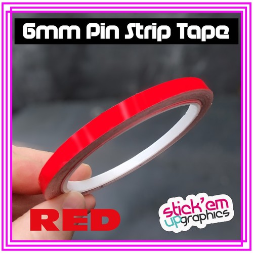 Red pin stripe 6mm 10mt - red,