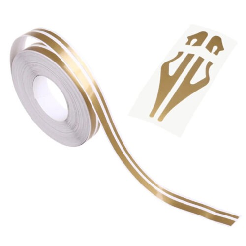 Double line tape decal gold - double,